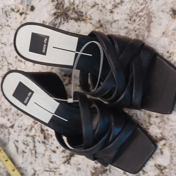 DOLCE VITA WOMENS SZ 10 BLACK BLOCK SANDALS - Picture 1 of 5
